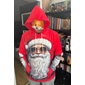 Sweat à capuche 3D Père Noël pour homme, motif graphique, mode Père Noël, impression 3D, sport, extérieur, vacances, rouge/blanc, jaune, manches longues, capuche, imprimé, poche avant,