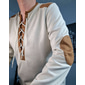 Hombre Henley Shirt Camiseta superior Camisa de manga larga Camisas de hombre con coderas Manga Larga Henley Primavera & Otoño Temporadas Cruzadas Retazos Diario Casual Estilo callejero Correa