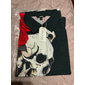 Herren Totenkopf Kostüme Hemd Langarm Freizeit Dunkel Party Abendkleidung Tägliches Herbst Winter Frühling  Sommer Hemdkragen Knopf 3D Druck Schwarz Weiß Blau Lila