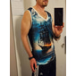 Homme Graphique Voilier Débardeur T-shirt sans manches pour hommes Sans manches T-shirt Impression 3D Col en V Chemise Quotidien Designer Occasionnel Sport en Plein Air Fête Salle de sport Bleu Bleu