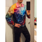 Herren Regenbogen Mehrfarbig Schrittweise Hemd Knopfhemd Langarm Brautkleider schlicht Outdoor Strasse Casual Herbst Winter Umlegekragen Knopf Bedruckt Purpur Orange
