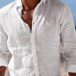 Per uomo Camicia Camicia di lino Camicia popover Camicia Estiva Abbigliamento da spiaggia Camicia con colletto alla coreana Semplice Vacanza Casuale Nero Bianco Giallo Rosa Manica Corta Henley Estate
