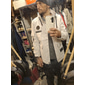 Herren Winterjacke Sport Jacke Regenjacke Wanderjacke Outdoor Campen und Wandern Wasserdicht Windbreaker Zip Tasche Herbst Winter Feste Farbe Modisch Strassenmode Mit Kapuze Standard Schwarz Wei