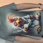 Homme Coq Drôle T-shirt Manche Courte T-shirt Impression 3D Col ras du cou Chemise Rétro Vintage Occasionnel street style Sport en Plein Air Fête Sortir Marron Sapin Vert foncé Vert Printemps & Été