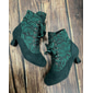 Botines victorianos burdeos con cordones para mujer, diseño de encaje floral y tacón medio: estilo retro elegante para ocasiones formales e informales