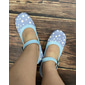 Blauwe Mary Jane-hakken voor dames met stippen – retroschoenen met middelhoge hak en gespband voor vintage-geïnspireerde outfits en dansfeesten