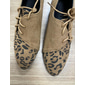 pantofi oxford maro din piele intoarsa artificiala cu imprimeu leopard - pantofi eleganti cu siret pentru femei, perfecti pentru look-uri casual si vintage