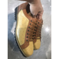 scarpe casual da uomo in pelle di struzzo beige e marrone chiaro con suola robusta – calzature quotidiane e semi-formali in pelle bovina di prima qualità