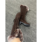 bottes à lacets en faux suède pour femmes avec revers en fausse fourrure – chaussures d'hiver élégantes avec semelle épaisse