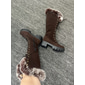 bottes à lacets en faux suède pour femmes avec revers en fausse fourrure – chaussures d'hiver élégantes avec semelle épaisse