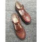 braune Mary-Jane-Schuhe mit T-Riemen für Damen, Brogue-Details und dicker Sohle – flache Schuhe im Vintage-Stil für die Freizeit und den Alltag