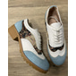 sapatos oxford retrô femininos - estilo brogue com cadarço, estampas florais e design em blocos de cores para roupas casuais