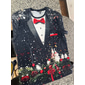 natal masculino traje de natal 3d camisetas floco de neve padrão moda 3d impressão tee festa rua preto manga curta gola redonda verão primavera roupas vestuário s m l xl xxl xxxl