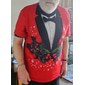 Weihnachten Herren Weihnachtskostüm 3D T-Shirts Baum Schneeflocke Mode Casual 3D Druck T-Shirt Party Street Schwarz / Rot Schwarz Weiß Kurzarm Rundhals Sommer Frühling Kleidung Bekleidung S M L XL