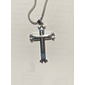 bijoux de mode pour hommes : collier croix bleu et noir avec chaîne cubaine - élégant et durable