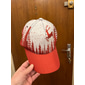 casquette de baseball à imprimé cerf de forêt rouge et blanc pour hommes – chapeau d'extérieur décontracté réglable pour les amoureux de la nature