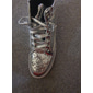 Men's Gold Glitter High Top Sneakers - Shiny Lace-Up Streetwear Shoes for Nightlife and Party Events