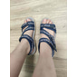 Women's Blue Sport Sandals with Adjustable Straps and Geometric Pattern – Comfortable Outdoor Walking Shoes for Hiking, Travel and Casual Wear
