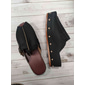 γυναικεία peep-toe wedge mules με λουράκια με αγκράφα και καρφιά – άνετα slip-on σανδάλια για casual ντύσιμο και καλοκαιρινές εξόδους