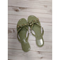Women's Black Studded Bow Flip-Flops – Chic Beach Sandals with Comfortable Flat Sole for Summer Casual Wear