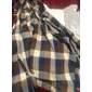Miesten Paita Rento paita Tarkista paita Button Up paita Ruutu / skotti ulko- Arki-asut Rubiini Sininen Ruskea Tumman sininen Pitkähihainen Kauluskäänne Syystalvi Vaatetus Edessä tasku