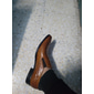 Mocassins à enfiler en cuir d'autruche gaufré pour hommes - chaussures habillées marron de qualité supérieure, légères et confortables pour les affaires ou les tenues décontractées