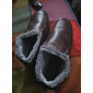 Men's Winter Warm Faux Fur-Lined Faux Leather Ankle Boots – Slip-On Design with Non-Slip Sole for Cold Weather