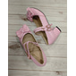 pantofi cu toc Mary Jane roz de damă, cu cureaua cu cataramă dublă și detaliu cu fundă - pantofi drăguți cu toc bloc în stil retro pentru ocazii casual și îmbrăcate
