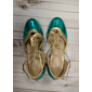 Womens Zöld és Arany T-Pántos Cipők Kígyóbőr Mintás Közepes Sarokkal és Vintage Gatsby Stílussal Tánc Előadásokhoz és Formális Eseményekhez