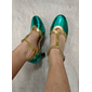 Womens Zöld és Arany T-Pántos Cipők Kígyóbőr Mintás Közepes Sarokkal és Vintage Gatsby Stílussal Tánc Előadásokhoz és Formális Eseményekhez