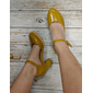 Escarpins à talon carré Mary Jane jaunes pour femmes avec bout rond et bride réglable pour un style rétro, une tenue de bureau et des événements formels