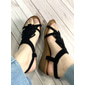 schwarze Keilsandalen für Damen mit Fransenquasten-Detail – bequem und stilvoll für Freizeitausflüge, Strandtage und Sommerferien