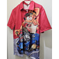 Voor heren Brief Hula meisjes Overhemd Hawaiiaans overhemd Aloha-shirt Korte Mouw Overhemd Strijkijzer Vintage Modieus Streetwear Buiten Straat Casual Zwart Geel Zwart / Rood S M L