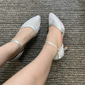 dames enkelbandhakken uit de jaren 50 met kant – elegante schoenen met puntige neus en kittenhak voor bruiloften, feesten en formele gelegenheden
