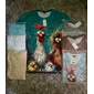 Homme Coq Drôle T-shirt Manche Courte T-shirt Impression 3D Col ras du cou Chemise Rétro Vintage Occasionnel street style Sport en Plein Air Fête Sortir Marron Sapin Vert foncé Vert Printemps & Été