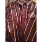 Homme Chemise Chemise en satin Chemise décontractée Chemise rayée Chemise boutonnée Rayé Mariage Vacances Noir bleu marine Vert manche longue Col Printemps & Automne Vêtement Tenue