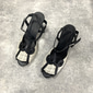Women's 1930s Retro Peep Toe Tweed Sandals with Kitten Heels-Elegant Vintage Gatsby-Style Party and Office Shoes