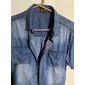 Men's Shirt Chambray Shirt Summer Shirt Jeans Shirt Button Up Shirt Denim Shirt Navy Blue Blue Light Blue Short Sleeve Plain Solid Colored Turndown Outdoor Vacation Button-Down Clothing Apparel
