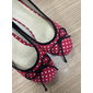 scarpe col tacco a blocchi a pois rossi da donna – décolleté vintage con fiocco per feste retrò, balli e outfit in stile anni '50