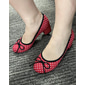 scarpe col tacco a blocchi a pois rossi da donna – décolleté vintage con fiocco per feste retrò, balli e outfit in stile anni '50