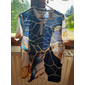 Homme Motif marbré T-shirt Chemise Henley Manche Courte Designer Rétro Vintage Occasionnel Quotidien Rue Été Printemps Marron Sapin bleu marine Café Henley T-shirt Henley