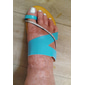 sandales à lanières bleues pour femmes – chaussures confortables à enfiler avec détails en strass – chaussures de plage et de vacances décontractées