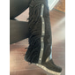 Femmes Bottes Bottes de Cowboy Chaussures en Daim Grande Taille Extérieur Quotidien Couleur Unie Cuissardes Gland Talon Compensé Talon Caché Bout Rond Élégant Bohème ancien Marche Faux daim À lacets