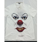 Herren Gruseliger Clown Lustig Clown Hemd Sommerhemd Knopfhemd Kurzarm Modisch lässig Outdoor Urlaub Alltagskleidung Sommer Frühling Umlegekragen 3D-Druck Hemden mit Kragen Eine Tasche vorne Weiß 1