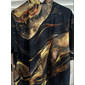 Per uomo Lusso Astratto Marmo Camicia Camicia con Bottoni Manica Corta Moda Casual Vacanza Ferie Abbigliamento casual alla moda Estate Primavera Collo ripiegato Stampa 3D camicie con colletto Nero