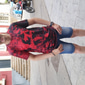 Hombre Fresco Murciélago Henley Shirt Manga Corta Casual Casual Todas las Temporadas Gris Rojo Henley Camiseta Henley