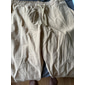 Hombre Pantalones de lino Pantalones Pantalones de verano Pantalones de playa Cintura elástica Correa Pierna recta Raya Comodidad Transpirable Longitud total Casual Diario Festivos Vacaciones Moda