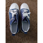 Men's Blue Denim Sneakers with Graphic Print and Lace-up Design - Trendy, Casual, Perfect for Daily Wear, School and Social Outings