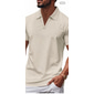 Ανδρικά Βάφλα Πόλο Μπλουζάκια Με Υφή Επιχείρηση Causal Λαιμόκοψη V Κοντομάνικο Μοντέρνα Βασικό Συμπαγές Χρώμα Κουμπιά Καλοκαίρι Άνοιξη & Χειμώνας Κανονικό Μαύρο Λευκό Μπλε Ρουά Ανοικτό Γκρίζο Μπεζ