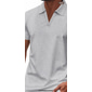 Ανδρικά Βάφλα Πόλο Μπλουζάκια Με Υφή Επιχείρηση Causal Λαιμόκοψη V Κοντομάνικο Μοντέρνα Βασικό Συμπαγές Χρώμα Κουμπιά Καλοκαίρι Άνοιξη & Χειμώνας Κανονικό Μαύρο Λευκό Μπλε Ρουά Ανοικτό Γκρίζο Μπεζ